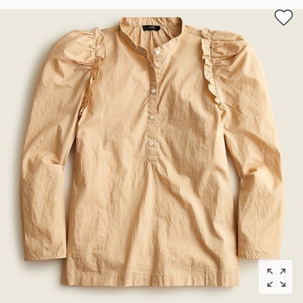 J Crew Puff Sleeve Cotton Poplin Top Blouse BB288 XS